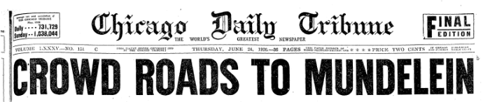 crowd roads to mundelein headline Chicago Daily Tribune