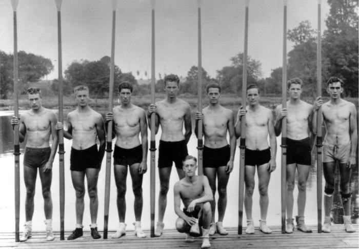 The 1936 U.S. Rowing Team that won the Gold Medal despite great obstacles.